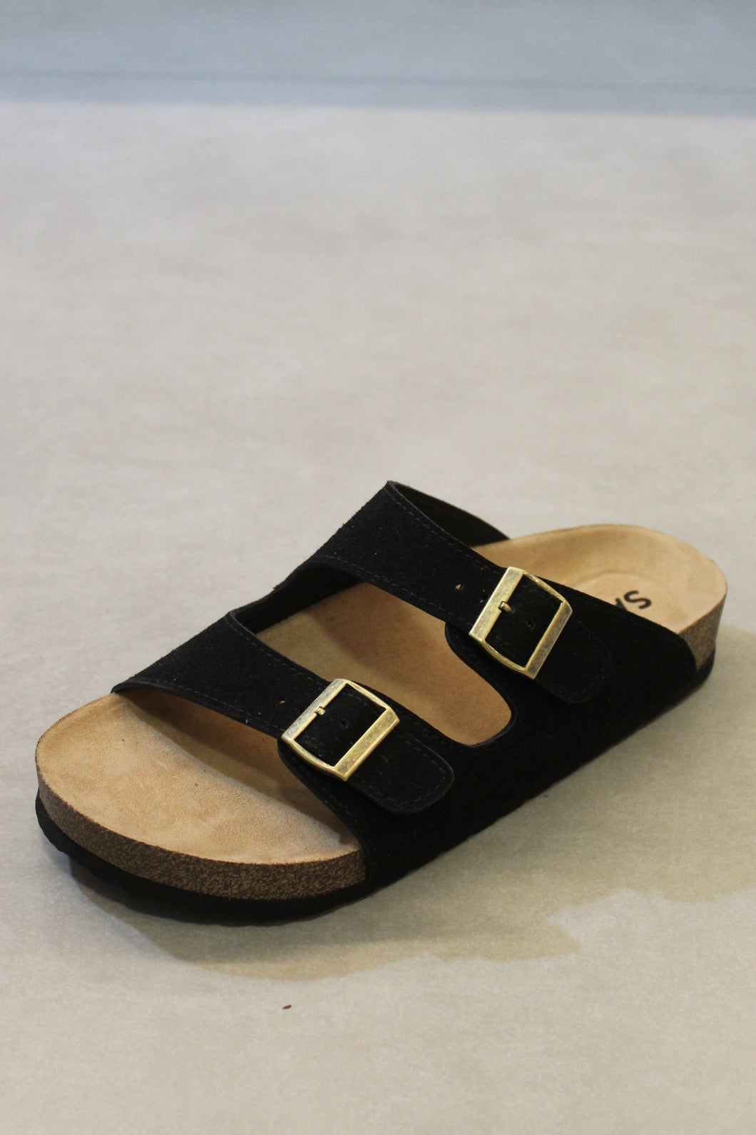 Sandália Preta Sawas Premium Camurça